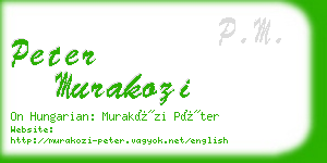 peter murakozi business card